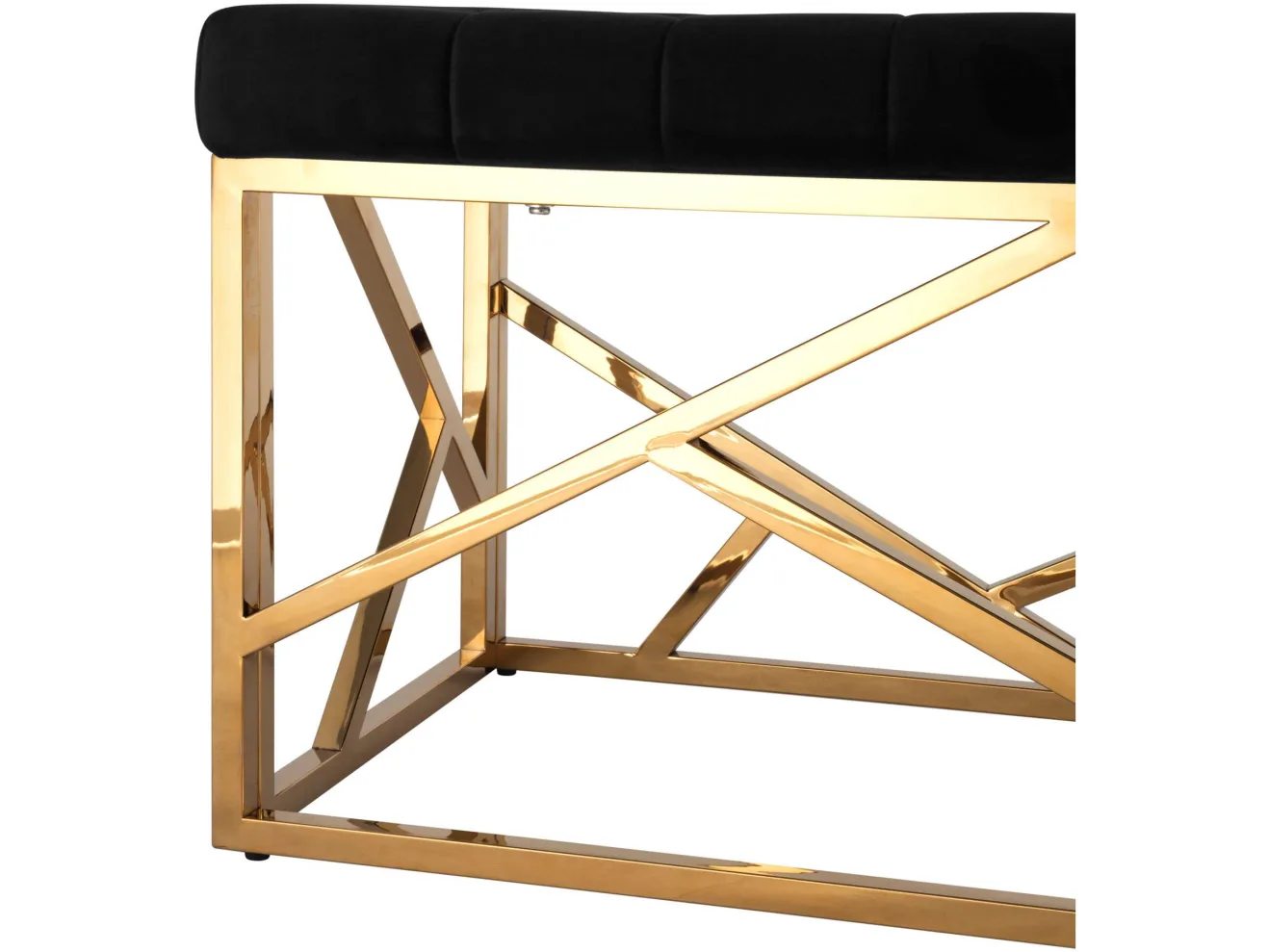 Банкетка-скамейка Stool Group АРТ ДЕКО Вельвет черный/Сталь золото  Mebel арт. 1580599