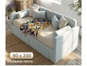 Мягкая кровать Эмили 900 c ящиками мята пастель арт. 1576029