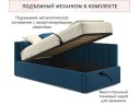 Мягкая кровать Milena 900 синяя с подъемным механизмом и матрасом АСТРА