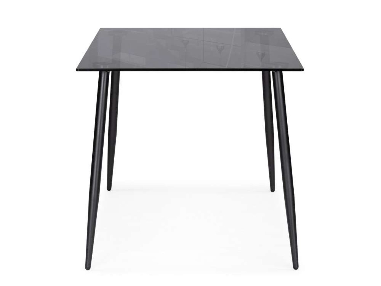 Smoke 120х80х75 clear gray / black Стол стеклянный