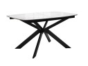 Стол DikLine BK140 керамика Carrara Gloss (мрамор глянец белый), подстолье черное, опоры черные