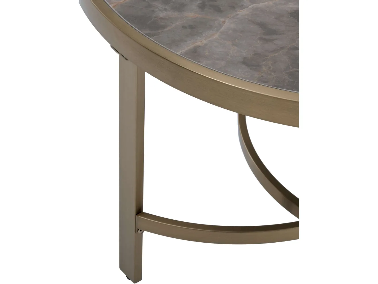 Стол журнальный STOOL GROUP Адриана 80*80 Серая керамика, сталь шампань арт. 1568365