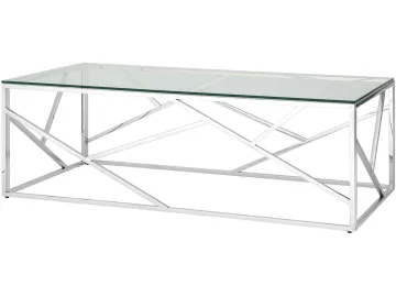 Журнальный стол Stool Group АРТ ДЕКО 120х60 Прозрачное стекло/Сталь