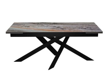 Стол DikLine EKX180, Керамика Venetian Brown Light глянец (К4), опоры черные (2 уп.)