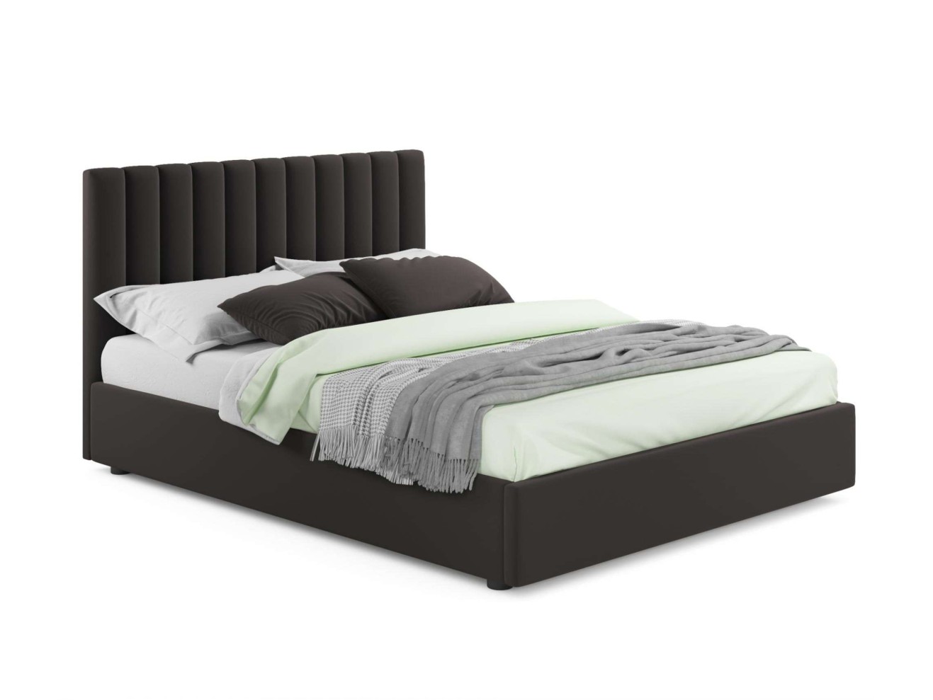 Мягкая кровать Olivia 1800 шоколад с подъемным механизмом