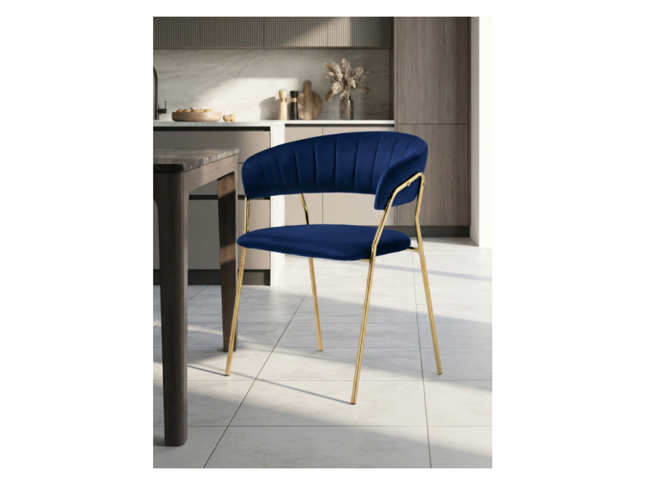 Kamelia 1 dark blue / gold Стул на металлокаркасе