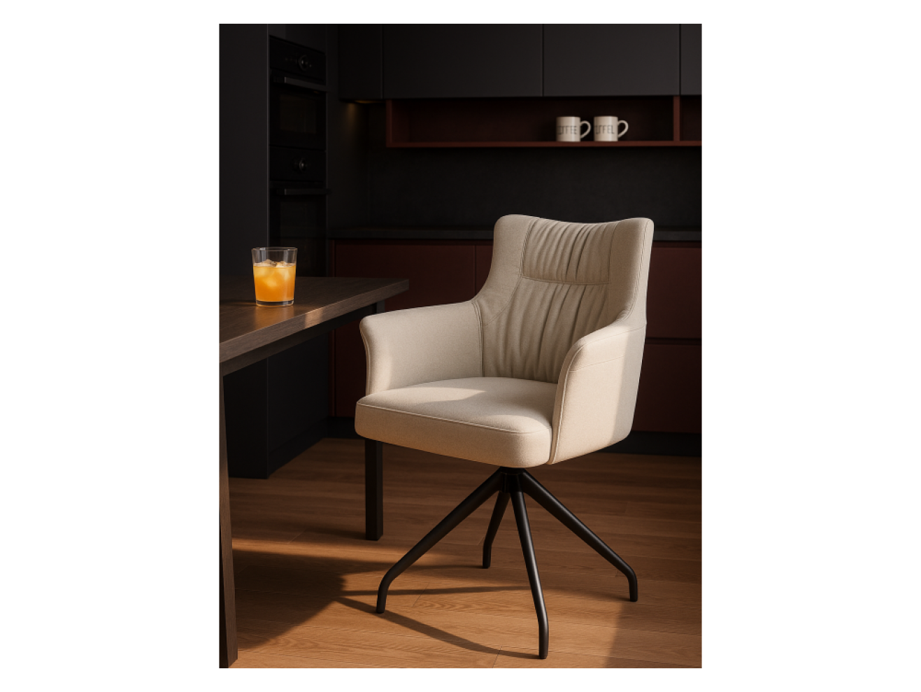 Kaser 360 крутящийся ivory / black Стул на металлокаркасе