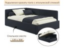 Мягкая кровать-тахта Kapri 1200 черная c подъемным механизмом