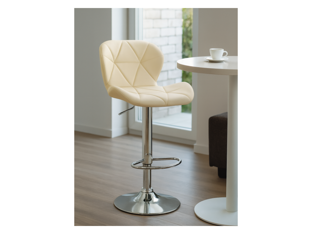 Trio beige / chrome Барный стул