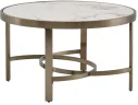 Стол журнальный STOOL GROUP Адриана 80*80 Светлая керамика, сталь шампан арт. 1568363