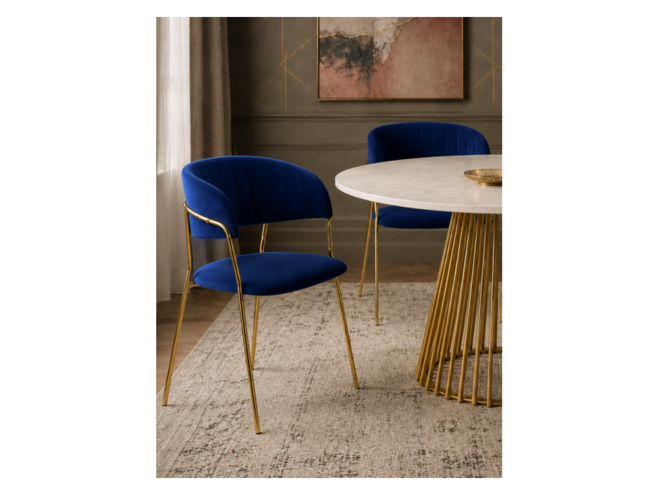 Kamelia 1 dark blue / gold Стул на металлокаркасе арт. 1019251