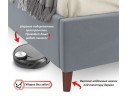Мягкая кровать Betsi 1600 серая с подъемным механизмом и матрасом АСТРА