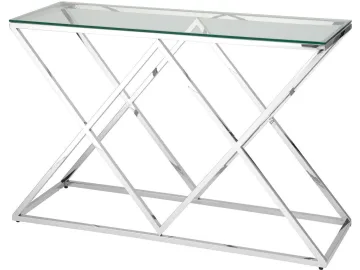 Консоль Stool Group ИНСИГНИЯ 120х40 Прозрачное стекло/Сталь серебро