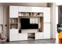 Алетра ТБ01-1600 дуб крафт серый / глянец белый ТВ-тумба арт. 1326195