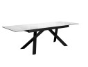 Стол DikLine DKX140 керамика Carrara Gloss (мрамор глянец белый), подстолье черное, опоры черные (2уп.)