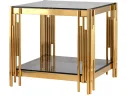 Журнальный столик Stool Group ГЭТСБИ 55х55 Стекло smoke/Сталь золото арт. 1598831