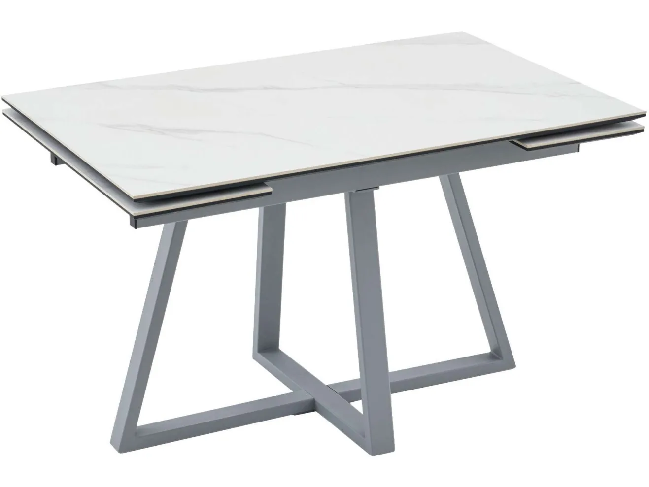 Стол обеденный STOOL GROUP Керас 120-180*80 Snow white, подстолье серое арт. 1568357