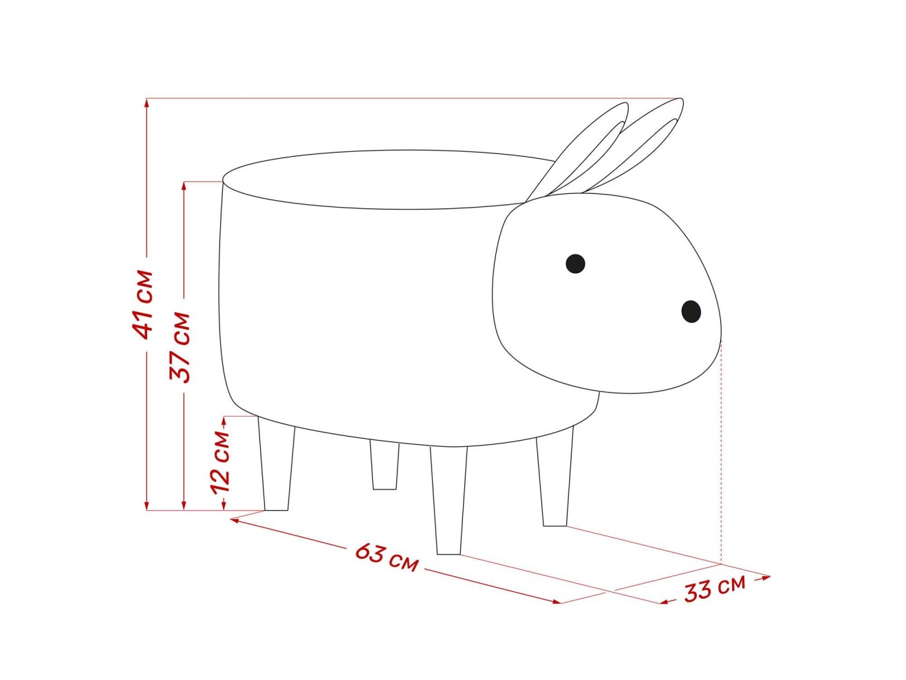 Пуф Leset Rabbit COMBI арт. 1358085