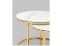 Набор журнальных столиков STOOL GROUP Селена 60 и 45 см Белый мрамор/Золо арт. 1568179
