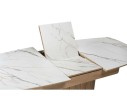 Люмен 140(180)х80 белый с прожилками gilt white / дуб американский Керамический стол