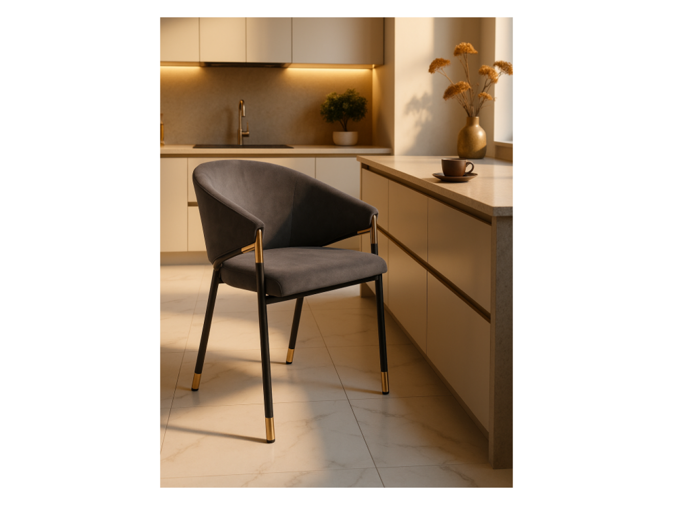 Molton gray / black/ gold Стул на металлокаркасе