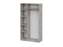 Шкаф распашной ШК 5 (1200), Цемент светлый, Белый шагрень