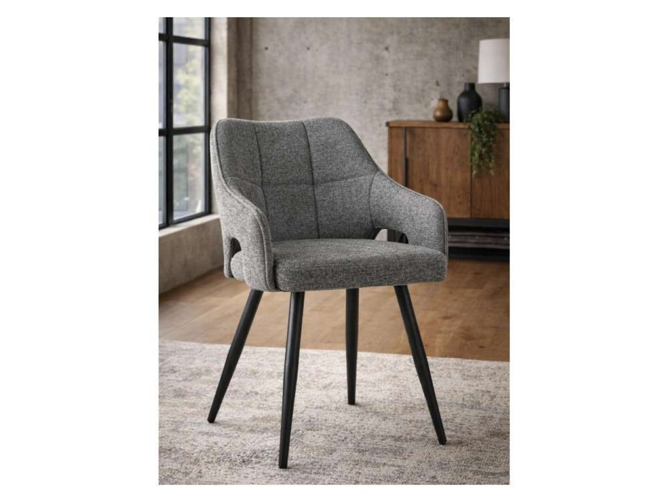 Hera dark gray / black Стул на металлокаркасе