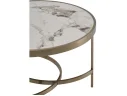 Стол журнальный STOOL GROUP Адриана 80*80 Светлая керамика, сталь шампан арт. 1568363
