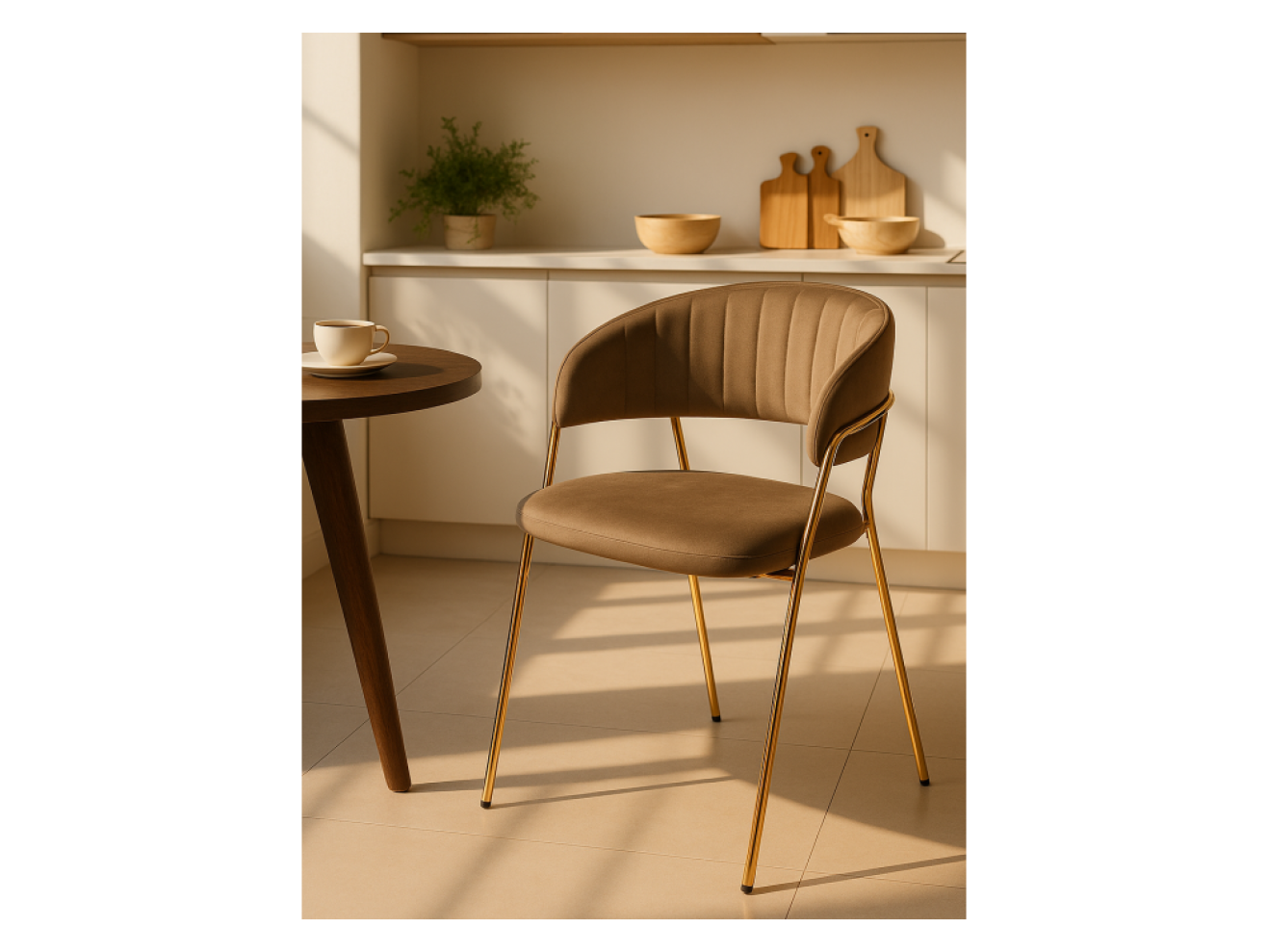 Kamelia cappuccino / gold Стул на металлокаркасе