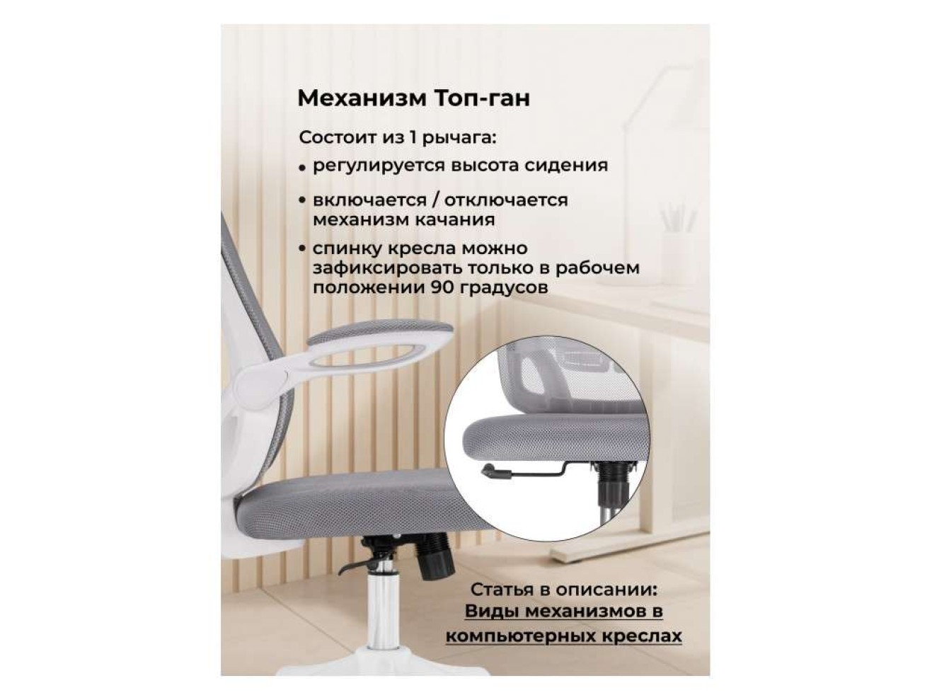 Salem gray / white Компьютерное кресло