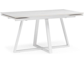 Памелла 140 (200) х 80 белый мрамор alpin white / snow white / белый Керамический стол