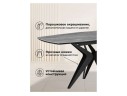 Риполь 140(180)х80 larka grey / черный Керамический стол