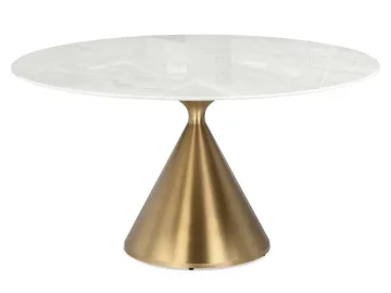 Jaklin 130x73 белый мрамор / сатинированное золото Керамический стол