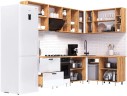 Кухня Рио NEW 2,8х1,6м (490) компоновка №1, Крафт золотой/Белый глянец арт. 1560131