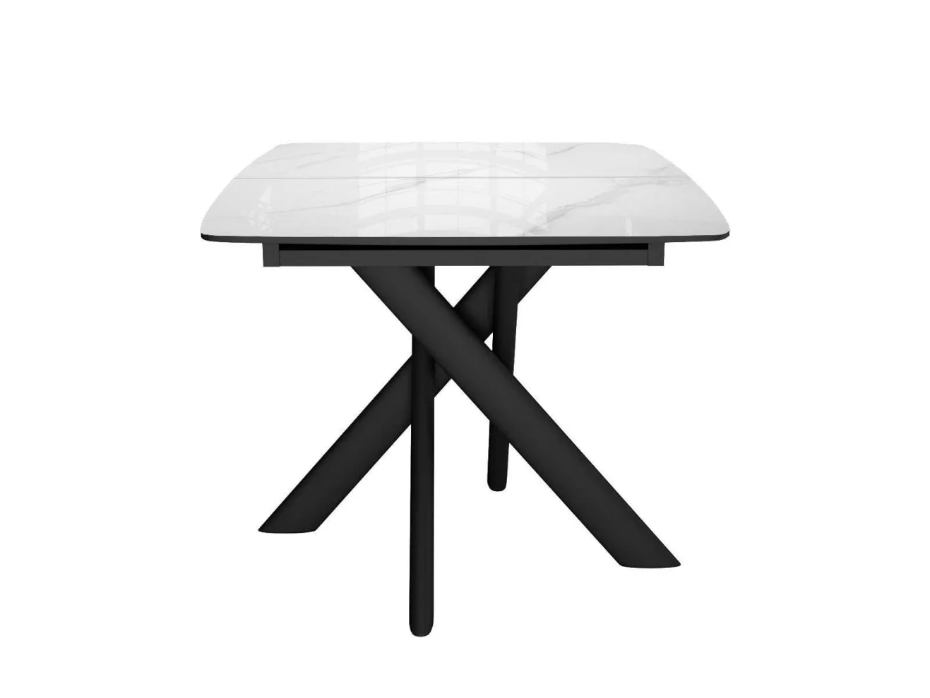 Стол DikLine DKB110, Керамика Carrara Gloss (мрамор глянец белый)/подстолье черное/опоры черные арт. 1526973