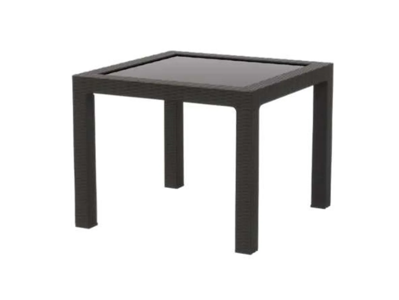 Стол пластиковый RATTAN 95x95см квадратный со стеклом (антрацит) арт. 1596511