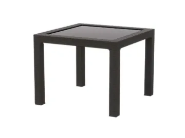 Стол пластиковый RATTAN 95x95см квадратный со стеклом (антрацит)