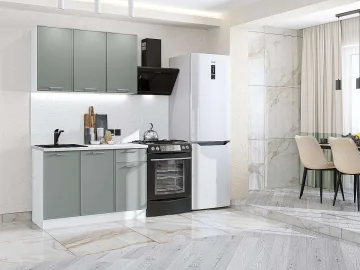 Кухонный гарнитур Квадро-03, МДФ, 120 см, Аквамарин