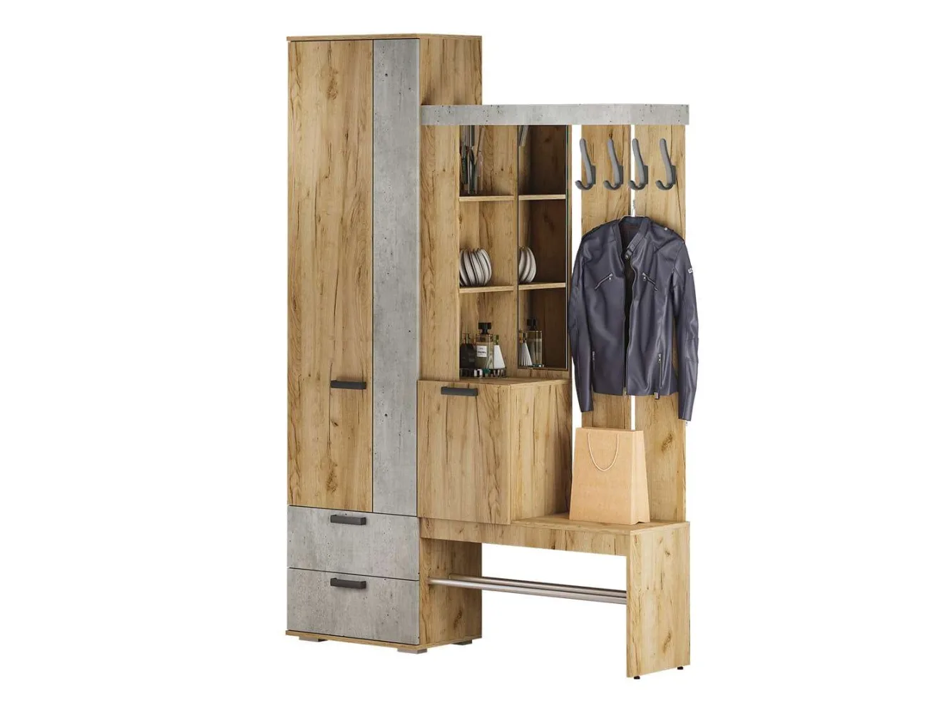 Прихожая Трамп, крафт/бетон арт. 954481