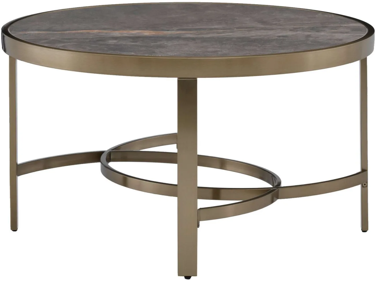 Стол журнальный STOOL GROUP Адриана 80*80 Серая керамика, сталь шампань арт. 1568365