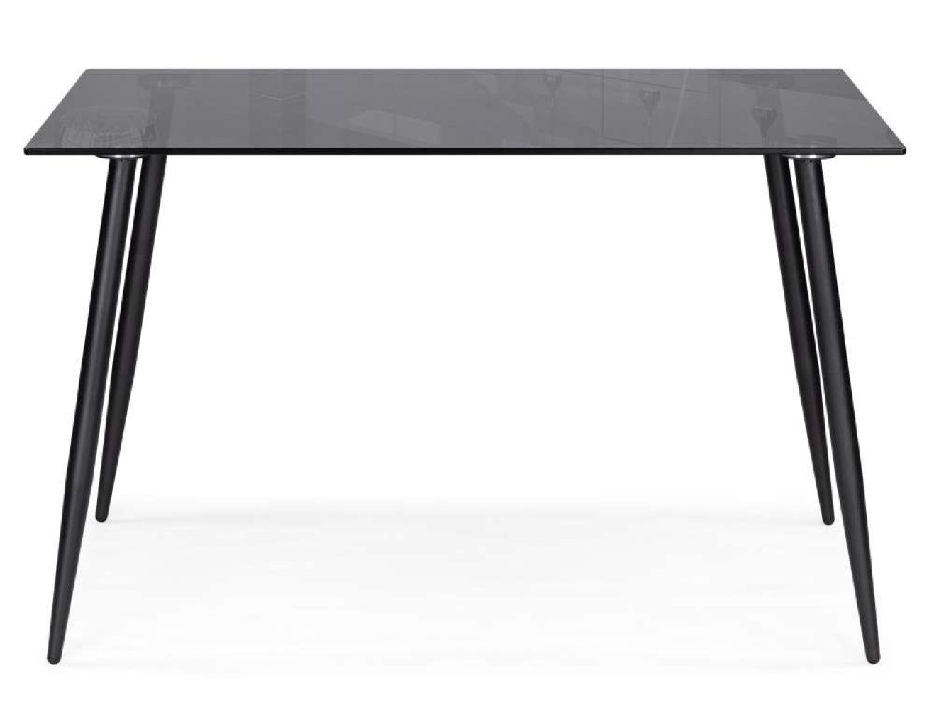 Smoke 120х80х75 clear gray / black Стол стеклянный