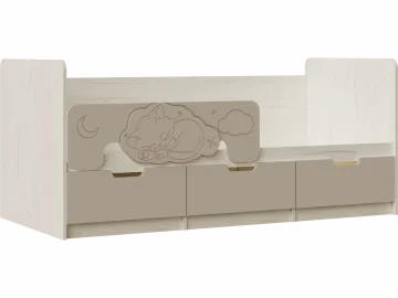 Юниор-4 Кровать 80х160 (Крафт белый, Шарли мокко)