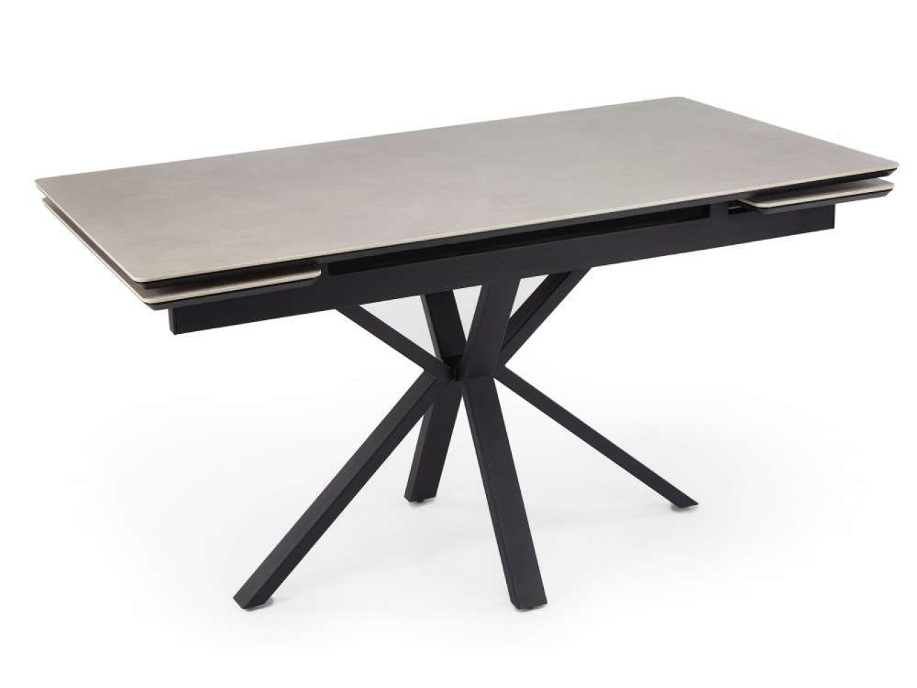 Старлайт 120(180)х80 carmen light grey / черный Керамический стол арт. 1348945