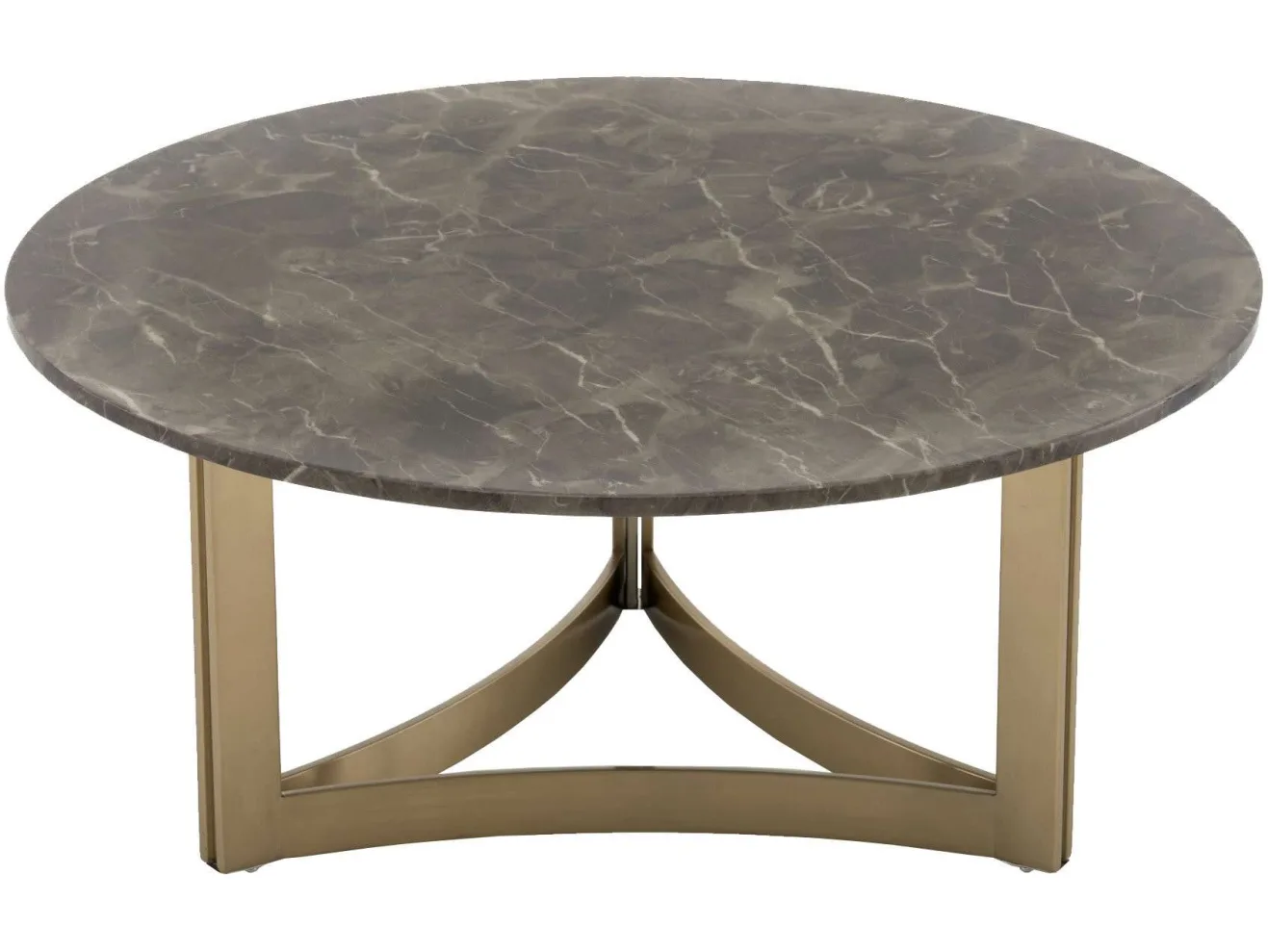 Стол журнальный STOOL GROUP Кассия 90*90 Темная керамика, сталь шампань арт. 1568369