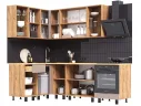 Угловая кухня Оливия NEW 1,4х2,4м, Крафт золотой/Холст латте арт. 1342585