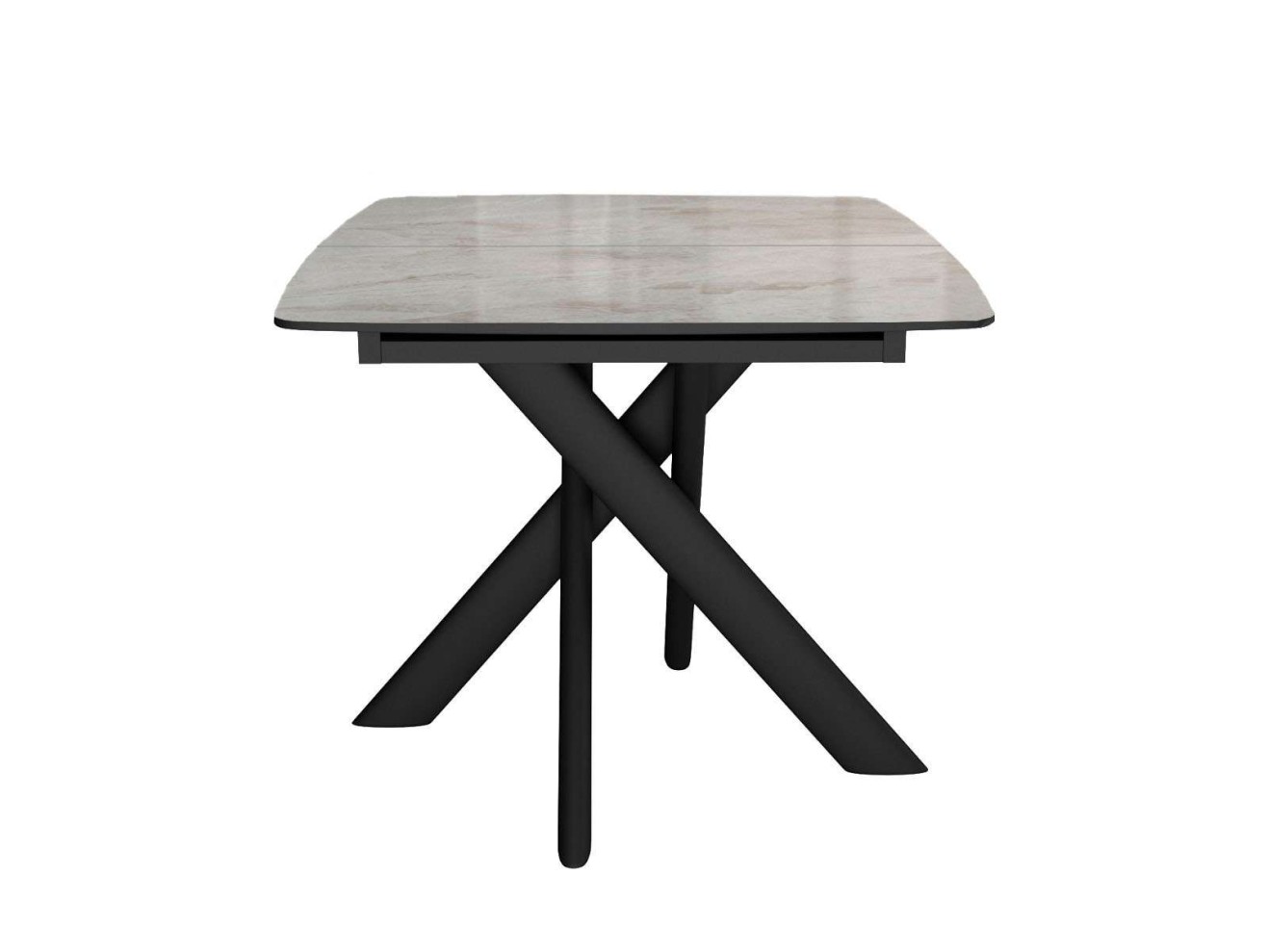 Стол DikLine DKB110, Керамика Italian Grey (глянец серый)/подстолье черное/опоры черные