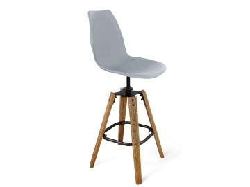 Стул барный деревянный Sheffilton SHT-ST29/S93 серый ral 7040/дуб брашированный корич/ч
