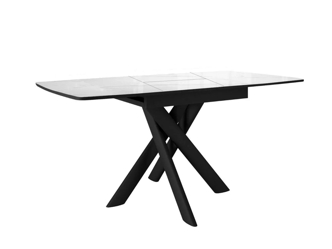 Стол DikLine DKB110, Керамика Carrara Gloss (мрамор глянец белый)/подстолье черное/опоры черные арт. 1526973