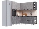 Кухня ЛДСП Рио NEW 1,8х2,0м (490)(исп.2) компоновка №6, Графит/Бетон светлый, темный арт. 1560125