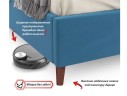 Мягкая кровать Betsi 1600 синяя с подъемным механизмом и матрасом ГОСТ